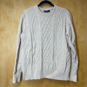 J.Crew Mercantile cable knit cream sweater Large